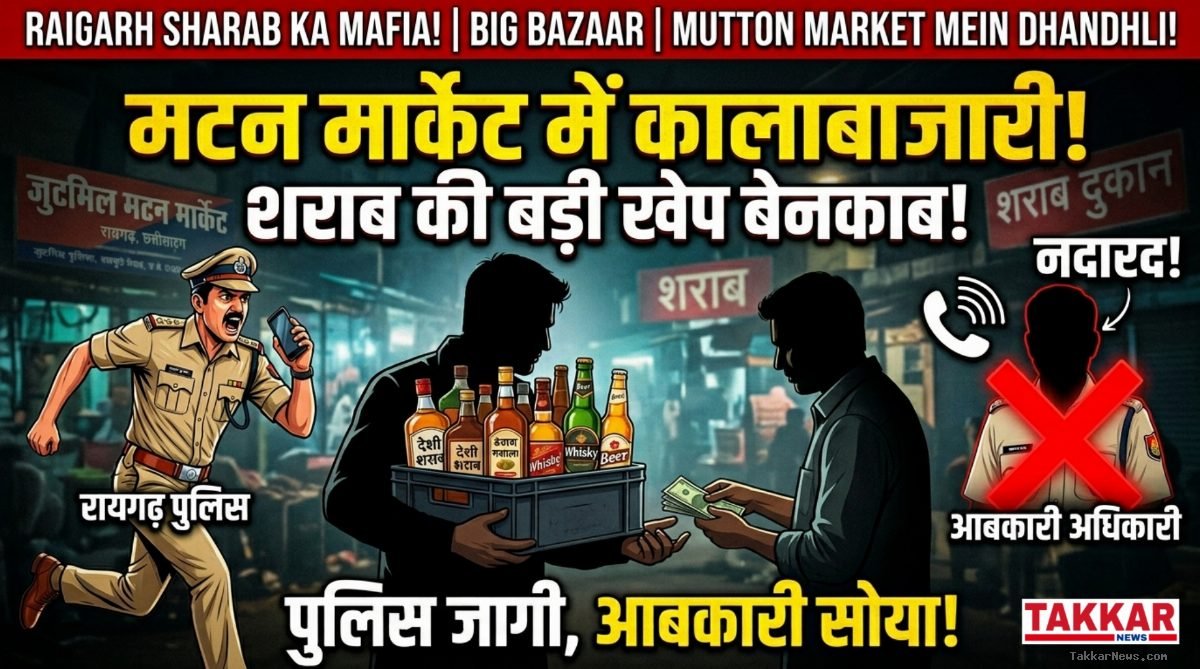 रायगढ़ में शराब माफियाओं के हौसले बुलंद: जुटमिल मटन मार्केट से हो रही शराब की धड़ल्ले से कालाबाजारी, आबकारी विभाग लापता, पुलिस भी पहुंची लेट!